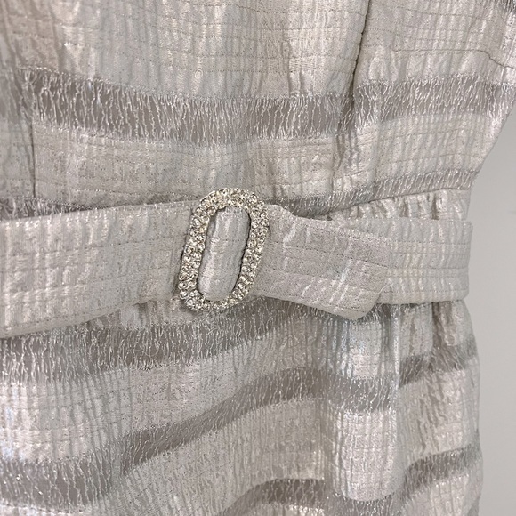 Vintage Rappi Couture The May Co Silver Lamé 60s Gown - Picture 4 of 16